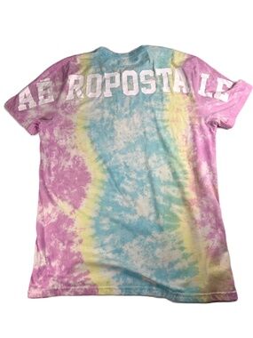 Aeropostale Pastel Spell Out Tie Dye T Shirt Oversized XL Multicolor Boho 80s